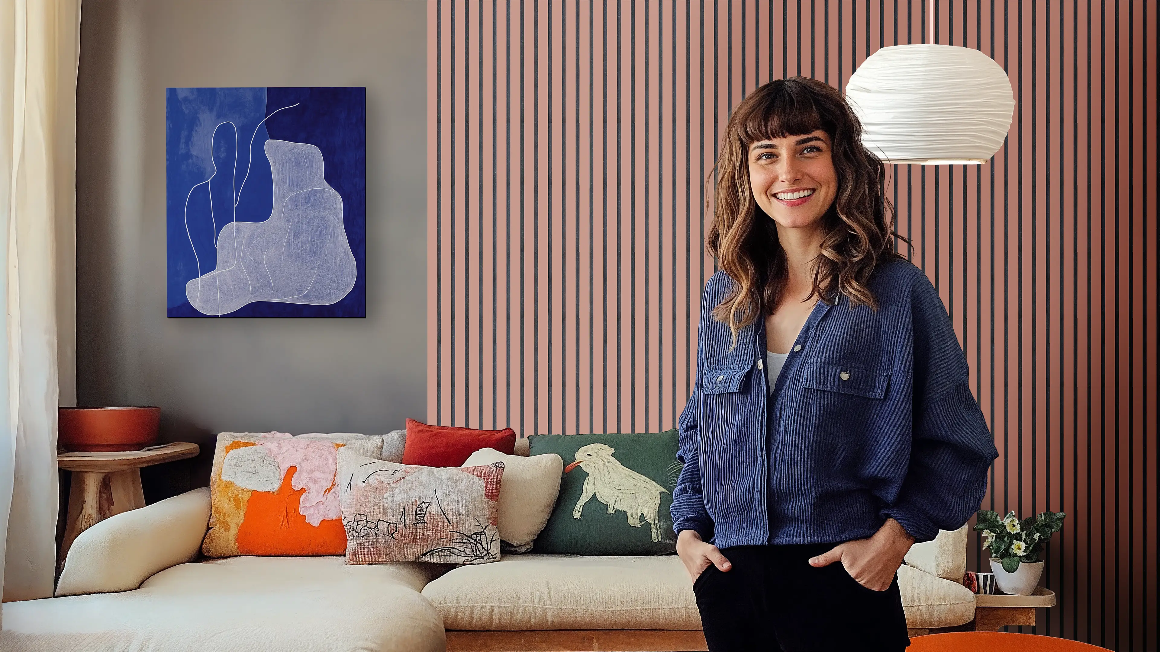 Kiwi wall livingroom